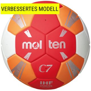 Molten Handball C7 rot/weiss IHF Siegel Größe 2