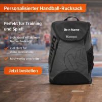 Kempa Rucksack mit Bodenfach und Aufdruck Name