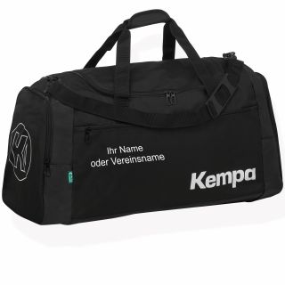 Kempa Sporttasche L schwarz 68,5 x 30 x 35 cm  - 75 L + Aufdruck Name