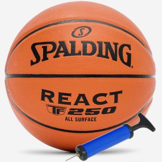 Spalding Basketball React TF 250 All Surface INDOOR / OUTDOOR Größe 6 + Ballpumpe
