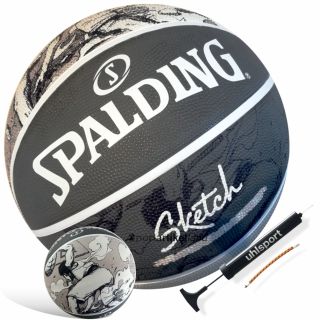 Spalding Basketball Sketch Jump INDOOR OUTDOOR grau Größe 7 u. Ballpumpe