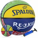 Spalding Basketball Rockie Multicolor für Kinder Junior Größe 5 + Ballpumpe
