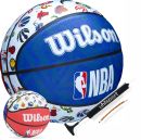 Wilson Basketball Outddor NBA LOGO Team Collection blau Größe 7 + uhlsport Ballpumpe