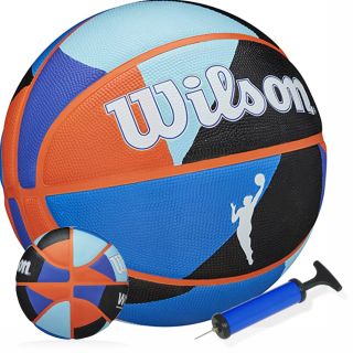 Wilson Basketball Outdoor WNBA Logo Heir Series Geo Größe 6 + Ballpumpe
