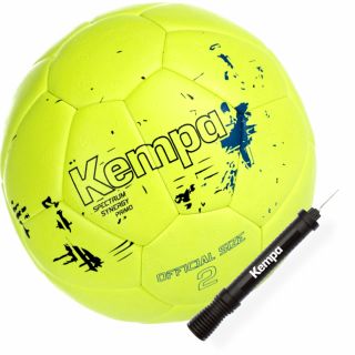 Kempa Handball Spectrum Synergy Primo fluo gelb Größe 2 + Kempa Ballpumpe