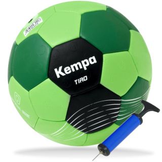 Kempa Kinder Handball TIRO fluo grün/schwarz Größe 0 + Ballpumpe