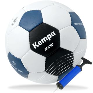Kempa Handball GECKO - hervorangender Traingsball mit super Grip grau/blau Größe 0 + Ballpumpe