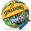 Spalding Basketball Graffiti INDOOR OUTDOOR grün/gelb Multicolor Größe 7 + Ballpumpe