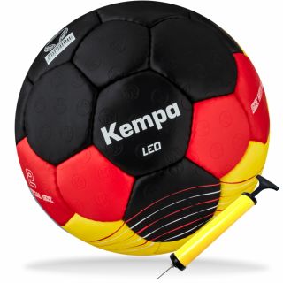 Kempa Handball Deutschlandball schwarz/rot/gold + Ballpumpe 1