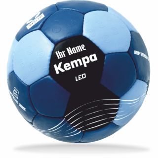 Kempa Handball Leo für Kinder blau/schwarz Größe 1 mit Aufdruck Name
