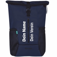 Kempa Rolltop Rucksack schwarz mit Aufdruck Name