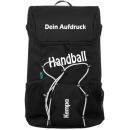 Kempa Rucksack Handball schwarz mit Ballnetz - Aufdruck Name