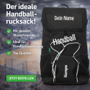 Kempa Rucksack Handball schwarz mit Ballnetz - Aufdruck Name
