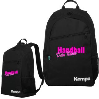 Kempa Rucksack Handball schwarz/pink für Kinder mit Aufdruck