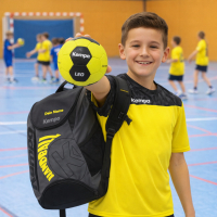 Kempa Handball Leo gelb/schwarz Größe 1 mit Aufdruck Name