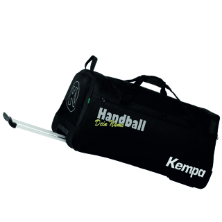 Kempa Handball Trolley L 90 L 73,5 x 36 x 35 cm mit Aufdruck Name schwarz silber/gold