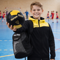 Kempa Handball Spectrum Synergy Primo schwarz/gold mit Aufdruck Name Größe 2