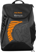 Kempa Handball Rucksack anthra/orange mit Aufdruck Name