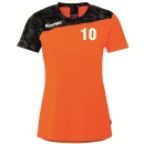 Kempa Trikot Athletics 29 Shirt Damen orange/schwarz mit Aufdruck Name schwarz