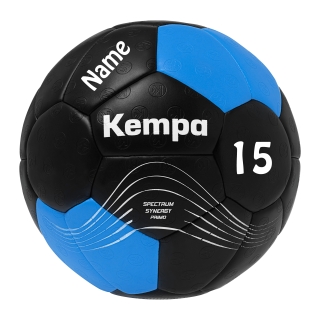 Kempa Handball Spectrum Synergy Primo schwarz/blau Größe 3 mit Aufdruck Name