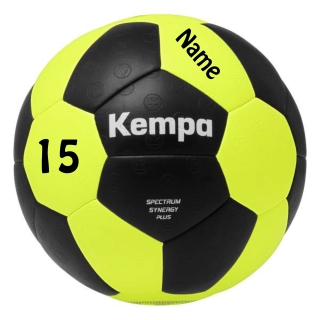 Kempa Handball Spectrum Synergy Plus gelb/schwarz 3 mit Aufdruck Name